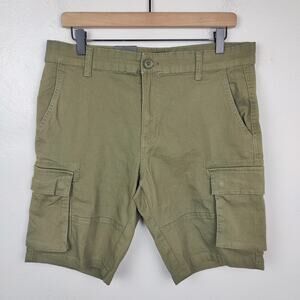 Only & Sons Onscam Stage Cargo Shorts Mens Large Olive Green NWT Preppy